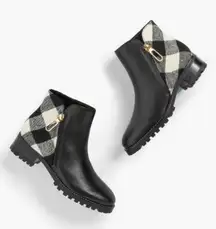 Tish Lug Pebble Leather Ankle Boots