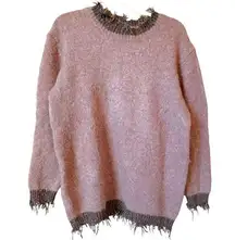 Kerisma Angora Blend Distressed Hem Sweater