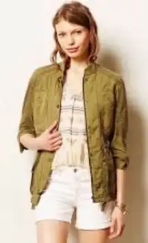 Anthropologie Hei Hei Olive Green Marais Eyelet Cargo Jacket
