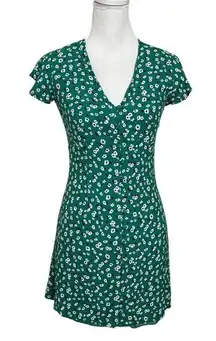 RAILS Helena Mini Dress Sweet Pea Green Floral Women’s Size XS Flutter Sleeve