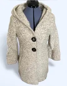 Japanese Diamond-bar Coat White/Grey Wool Made in Korea Sz S