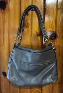 Classic Black‎ Rivet Shoulder Bag with Studded Details