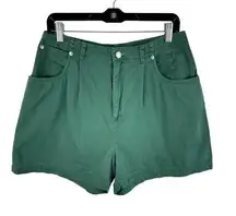 Periscope Vintage 100% Cotton Green High Rise Lightweight Jean Shorts Retro 13