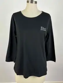 Christian Dior Staff Exclusive 3/4 Sleeve Crew Neck Logo T Shirt Size Large