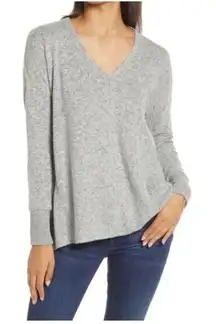 Gibson Cozy V-Neck Tunic in Heather Grey Size XS New‎ with Tags