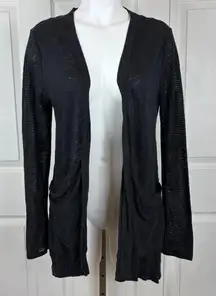 Anthropologie Vanessa Virginia black cavern open front cardigan 