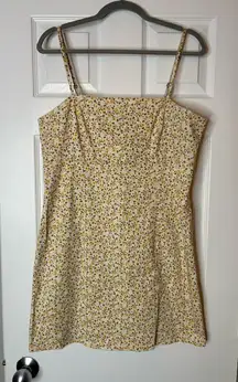 WILD FABLE Floral Mini Yellow Women's Dress, Size L