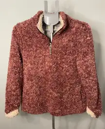 Weatherproof Cozy Sherpa Quarter-Zip‎ Jacket - Pink size small