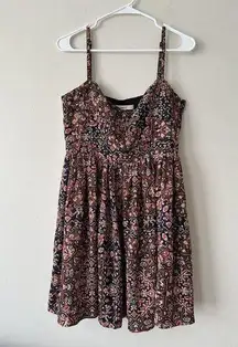 Fossil Multicolored Artsy Aztec  Print Spaghetti Strap Sundress Sz M High Waist