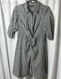 Sequin Hearts Dress Checkered Tie Front Size 5 Western Lightweight