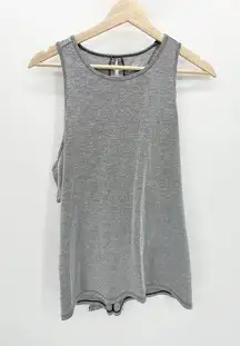 BCG Grey Striped Keyhole Back Slit Activewear Tank Top Women's Size X-Large XL