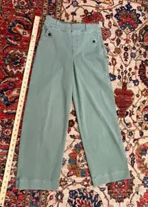 Spanx Twill Crop Wide Leg Pants Olive Green Women’s Size Small Stretch Shaping