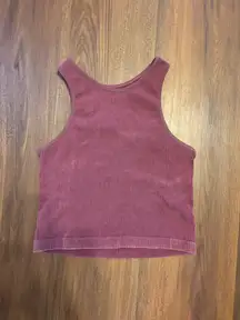 Dark Red Washed Tank Top