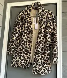 NWT Z Supply Leopard Sherpa Coat