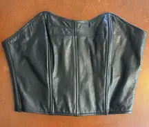 Vintage Wilson’s Leather Maxima Strapless Corset Bustier Black Size large y2k