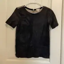 J. Crew women’s leather front knit back zip‎ up top XXS