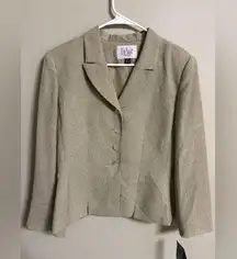 Le Suit Petite Blazer Suit Jacket Size 12P Celery Business Professional New