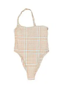 Stone fox orange and white one shoulder one piece