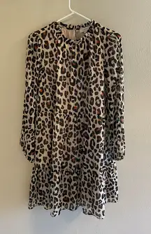 Loft Outlet Cheetah Print Long Sleeve Dress