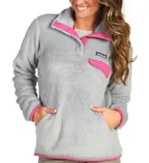 Patagonia Women's Re-Tool Snap-T Pullover Grey Pink Size Small