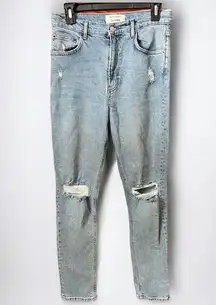 Reformation High & Skinny Distressed Jeans in Miami Destroyed Size 28