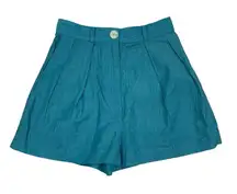 Matthew Bruch Shorts 1‎ Blue Linen Cotton Summer Minimal Resort Casual
