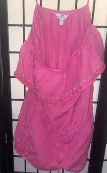 Vineyard vines pink strapless flounce ruffle shorts romper size small
