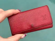 Louis Vuitton Red Epi Leather Key Case Wallet