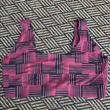 MeUndies Pink and Black Patterned Bra XL
