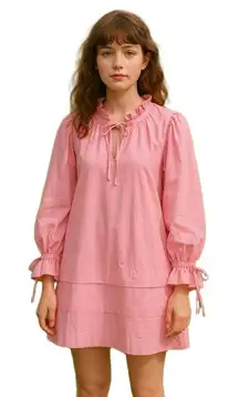 Monki Pink Ruffle Sleeve Cotton Mini‎ Dress – Size 34 (XS/S)Y2K Soft Girl