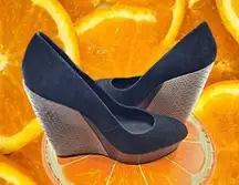 Steve Madden Black Platform Wedges‎ Size 9.5