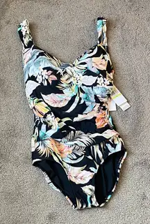 Jantzen Tropical Floral Tummy Control Swim Suit SIZE 4