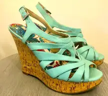 Teal Wedges Size 6.5