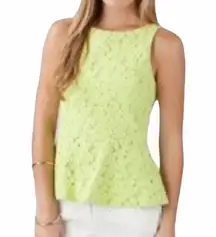 ANNIE GRIFFIN CHARLOTTE PEPLUM CITRUS LACE EYELET FLORAL SLEEVELESS TOP