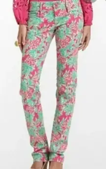 Lilly Pulitzer Worth Straight Jean‎ Orchid Pink Spike The Punch Pineapple Size 2