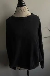 We The Free Black rib Long Sleeve Casual Crew Neck Top Women's XS