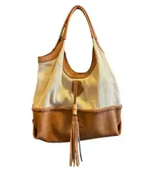 Steve Madden Women's Beige Caramel Shoulder‎ Bag with Tassel