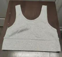 Hanes NWOT Women's Size Small Gray Ribbed Cotton Pullover Sports Bra