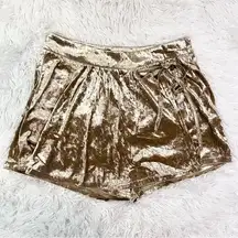 LISTICLE Boutique Golden Taupe Crushed Velvet Skort Medium NWT