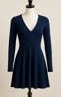 Kimchi Blue Navy Long Sleeve Skater Dress Size S