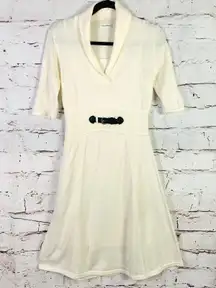 Calvin Klein Dress Women's Shawl Collar Sweater Black Fit and Flare Knit Lined