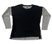 Lafayette 148 Women’s Long Sleeve Sweater L Size Zip Colorblock Cashmere Blend