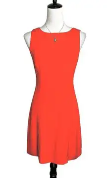 Hugo Buscati Silk Vibrant Orange Designer Luxe Sleeveless Mini Sheath Dress Sz 4