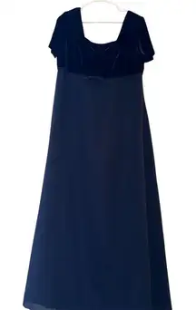 Michaelangelo‎ Women's M Navy Blue Velvet Bodice Long Gown Formal Dress