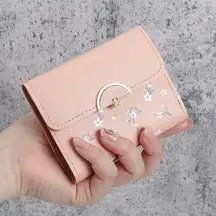 Wallet for Women,Trifold Snap Closure Small Wallet,Credit Card Holder Coin Purse with ID Window