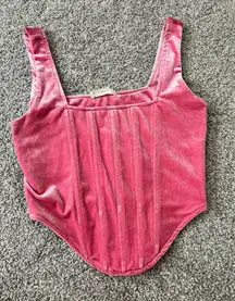 Altard state velvet pink corset top 