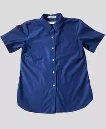 Women’s  Button Up Dark Blue Wrinkle Free T Shirt Size 8