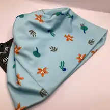 NWT Skida Nori Blue Leaf Print Running Hat Womens S/M Lightweight Ski Outdoors