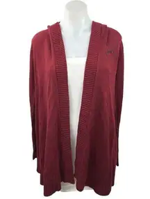 Her Universe Women's Red Long Sleeve Open Front Hooded Cardigan Sweater Size XS