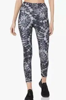Danskin Black Salt Tie Dye Swirl 7/8 Leggings Sz L NWT